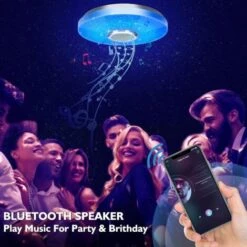 Plafonnier LED 36W Avec Haut-parleur Bluetooth, Intelligent Avec Télécommande Et Contrôle APP, Changement De Couleur , Réglable Pour Chambre, Cuisine, Salle De Bain, Chambre D'enfant, Salon Ø 30cm -EUROPALAMP Soldes Magasin 71330239 5