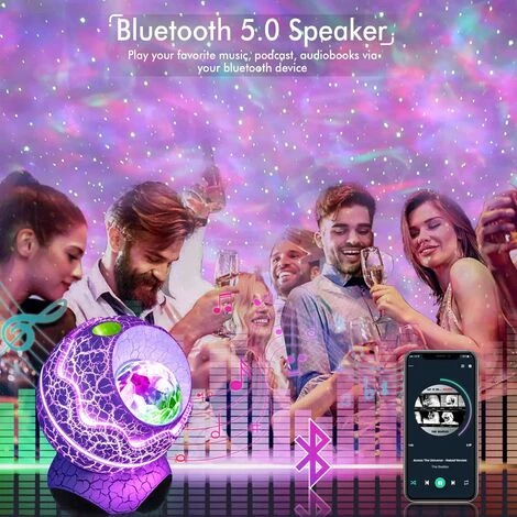 GP Projecteur étoile, Projecteur Pour Chambre à Coucher, Télécommande Et Haut-parleur Bluetooth à Bruit Blanc, Veilleuses LED 14 Couleurs Pour Chambre D'enfants, Cinéma Maison Pour Adultes, Fête, Décorat 3 GP Projecteur étoile, Projecteur Pour Chambre à Coucher, Télécommande Et Haut-parleur Bluetooth à Bruit Blanc, Veilleuses LED 14 Couleurs Pour Chambre D'enfants, Cinéma Maison Pour Adultes, Fête, Décorat – Image 3