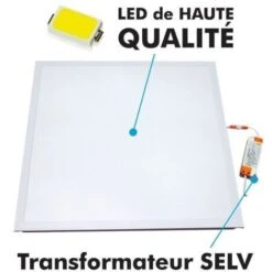 Lot De 4 Dalles LED Plafond 36W Eq 400W 600x600 Garantie 3 Ans Température De Couleur: Blanc Froid 6000K -EUROPALAMP Soldes Magasin 71584343 3