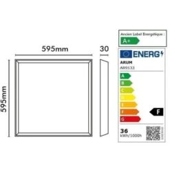 Lot De 4 Dalles LED Plafond 36W Eq 400W 600x600 Garantie 3 Ans Température De Couleur: Blanc Froid 6000K -EUROPALAMP Soldes Magasin 71584343 5