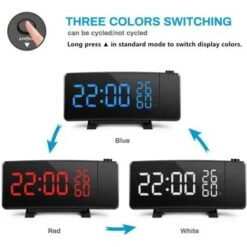 Nouveau Réveil à Projection - Radio-réveil Numérique FM à Luminosité Réglable Avec Deux Alarmes - Température, Hygromètre Fuienko -EUROPALAMP Soldes Magasin 72449713 3