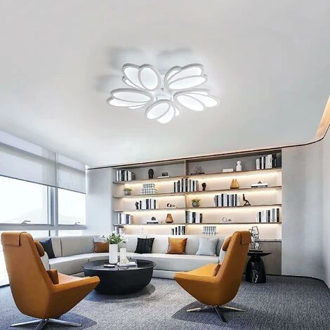 Plafonnier LED, Moderne Petal Lampe De Plafond LED, Suspension Luminaire Blanc 70W 5600LM, 6000K Lumière Blanche, Luminaire Plafonnier LED Pour Salon Cuisine Chambre Salle à Manger, Ø63cm 2 Plafonnier LED, Moderne Petal Lampe De Plafond LED, Suspension Luminaire Blanc 70W 5600LM, 6000K Lumière Blanche, Luminaire Plafonnier LED Pour Salon Cuisine Chambre Salle à Manger, Ø63cm – Image 2