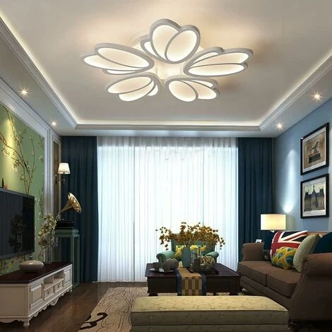 Plafonnier LED, Moderne Petal Lampe De Plafond LED, Suspension Luminaire Blanc 70W 5600LM, 6000K Lumière Blanche, Luminaire Plafonnier LED Pour Salon Cuisine Chambre Salle à Manger, Ø63cm 3 Plafonnier LED, Moderne Petal Lampe De Plafond LED, Suspension Luminaire Blanc 70W 5600LM, 6000K Lumière Blanche, Luminaire Plafonnier LED Pour Salon Cuisine Chambre Salle à Manger, Ø63cm – Image 3