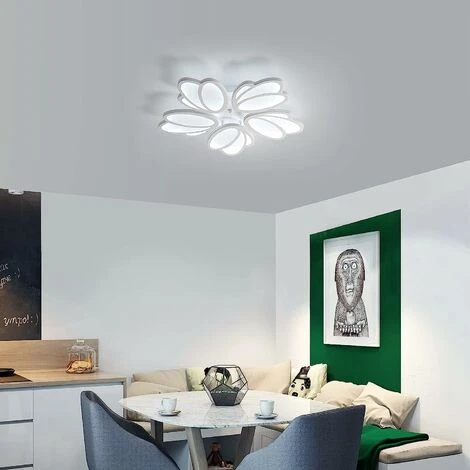 Plafonnier LED, Moderne Petal Lampe De Plafond LED, Suspension Luminaire Blanc 70W 5600LM, 6000K Lumière Blanche, Luminaire Plafonnier LED Pour Salon Cuisine Chambre Salle à Manger, Ø63cm 4 Plafonnier LED, Moderne Petal Lampe De Plafond LED, Suspension Luminaire Blanc 70W 5600LM, 6000K Lumière Blanche, Luminaire Plafonnier LED Pour Salon Cuisine Chambre Salle à Manger, Ø63cm – Image 4