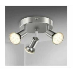 Plafonnier Salle De Bain LED éclairage Lampe Plafond Sdb Chrome 3 Spots Orientables IP44 GU10 Plafonnier De Salle De Bain