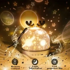 Veilleuse Projecteur,Lampe De Projecteur Avec 6 Films De Projection,8 Chansons, LED Enfant Veilleuse Lampe Musicale Et Lumineuse 360°Rotation Pour Nol,Anniversaire Pour Enfants -EUROPALAMP Soldes Magasin 75243602 5