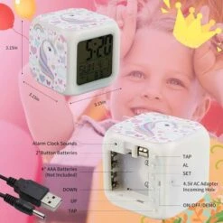 Réveils Pour Filles, Réveils Pour Enfants Licorne Avec Motif De Licorne à 4 Côtés Et 9 Types De Cadeaux D'horloge De Chevet De Réveil Lumineux à LED 9 Réveils Pour Filles, Réveils Pour Enfants Licorne Avec Motif De Licorne à 4 Côtés Et 9 Types De Cadeaux D'horloge De Chevet De Réveil Lumineux à LED -EUROPALAMP Soldes Magasin 77286945 5