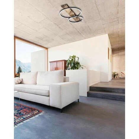 EGLO Rustique Plafond Lumière Boyal Brun L: 78 W: 40 H: 9cm 3000K 3 EGLO Rustique Plafond Lumière Boyal Brun L: 78 W: 40 H: 9cm 3000K – Image 3