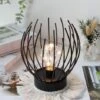 Lampe De Table à Cage En Métal Lampe Sans Fil à Piles Avec Ampoule LED De Style Edison Idéal Pour Les Mariages, Les Fêtes, Les événements De Patio Pour L'intérieur à L'extérieur