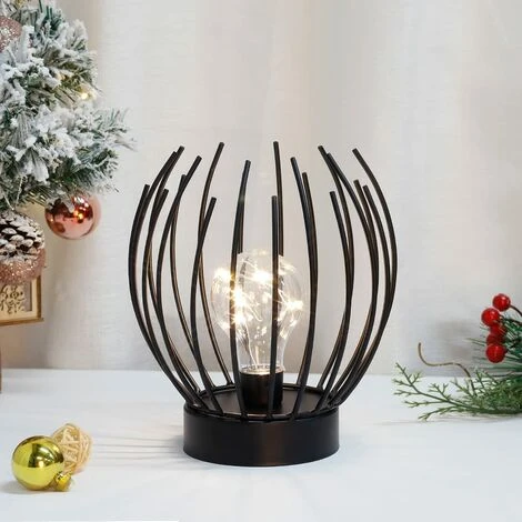 Lampe De Table à Cage En Métal Lampe Sans Fil à Piles Avec Ampoule LED De Style Edison Idéal Pour Les Mariages, Les Fêtes, Les événements De Patio Pour L'intérieur à L'extérieur 2 Lampe De Table à Cage En Métal Lampe Sans Fil à Piles Avec Ampoule LED De Style Edison Idéal Pour Les Mariages, Les Fêtes, Les événements De Patio Pour L'intérieur à L'extérieur – Image 2