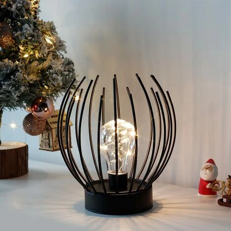 Lampe De Table à Cage En Métal Lampe Sans Fil à Piles Avec Ampoule LED De Style Edison Idéal Pour Les Mariages, Les Fêtes, Les événements De Patio Pour L'intérieur à L'extérieur 3 Lampe De Table à Cage En Métal Lampe Sans Fil à Piles Avec Ampoule LED De Style Edison Idéal Pour Les Mariages, Les Fêtes, Les événements De Patio Pour L'intérieur à L'extérieur – Image 3