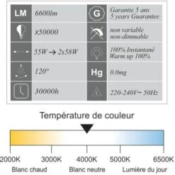 Lot De 12 Réglettes LED étanche 1500mm 55W 6600 LM 4000K IP65 - Interconnectable - Garantie 5 Ans -EUROPALAMP Soldes Magasin 77718161 3