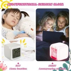 Réveil Pour Enfants, Garçon Fille Réveil Numérique Avec Veilleuse LED Sept Couleurs Et Fonction De Réveil Pour L'école, Cadeaux D'anniversaire, Noël -EUROPALAMP Soldes Magasin 77805803 3