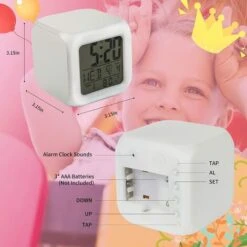 Réveil Pour Enfants, Garçon Fille Réveil Numérique Avec Veilleuse LED Sept Couleurs Et Fonction De Réveil Pour L'école, Cadeaux D'anniversaire, Noël -EUROPALAMP Soldes Magasin 77805803 4