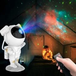 Veilleuse - Lumière De Projection D'étoile D'astronaute, Plafonnier LED Nébuleuse Avec Minuterie Et Télécommande, Cadeau De Décoration De Chambre D'enfant Pour Adultes