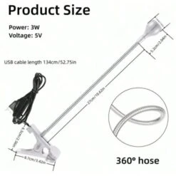 Lampe De Polymérisation De Colle UV Pour Nail Art Lumière Violette Avec Clip Et Interrupteur Lampe USB [Argent] -EUROPALAMP Soldes Magasin 78044690 4