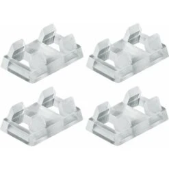 4x Clip De Connexion Pour Assembler Deux Grilles Optiques Paraboliques Plastique Transparent à Enficher DIN 5035 Profilé Lumière Artificielle Recommandation Bien-être Eclairage Intérieur Assemblage