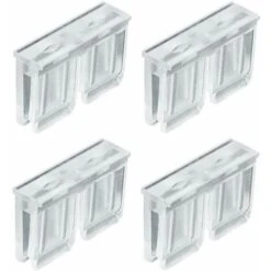 4x Clip De Connexion Pour Assembler Deux Grilles Optiques Standard Plastique Transparent à Enficher DIN 5035 Profilé Lumière Artificielle Recommandation Bien-être Eclairage Intérieur Assemblage