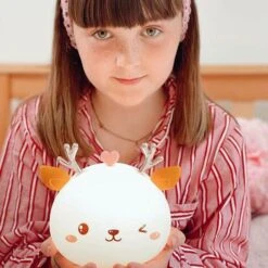 Veilleuse Enfant,Veilleuse Bebe Fille Cerf,Veilleuse Prise Electrique Led Rechargeable,Lampe Portable Multicolore Chambre,Lampe De Chevet Nuit,Cadeau Lumineuse,Lampe Silicone Tactile 7 Couleurs -EUROPALAMP Soldes Magasin 78386234 3