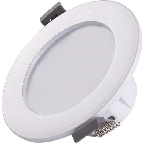5 Spots LED Pour Salle De Bain, Ultra-plat 25mm, Ø90mm, Blanc, Plafonnier Encastré, Panneau LED 5-7W, 460Lm, Blanc Neutre 4000K 2 5 Spots LED Pour Salle De Bain, Ultra-plat 25mm, Ø90mm, Blanc, Plafonnier Encastré, Panneau LED 5-7W, 460Lm, Blanc Neutre 4000K – Image 2