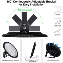 5PC Suspension UFO 6000K LED Rond Industriel Projecteur - 50W -EUROPALAMP Soldes Magasin 78461617 5