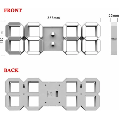 Horloge Murale Numérique LED 3D, Super Numérique, Télécommande, Grand Minuteur Numérique, Adapté à L'entrepôt / Bureau / Maison / Salon / école 2 Horloge Murale Numérique LED 3D, Super Numérique, Télécommande, Grand Minuteur Numérique, Adapté à L'entrepôt / Bureau / Maison / Salon / école – Image 2