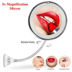 Miroir Rotatif Miroir Led Miroir Grossissant Lumineux Mirroir Led Miroir Lumineux Maquillage Makeup Mirror Miroire Miroir Maquillage Led Flexible Mirror Light Miroir Led Maquillage Miroir Rotatif Led