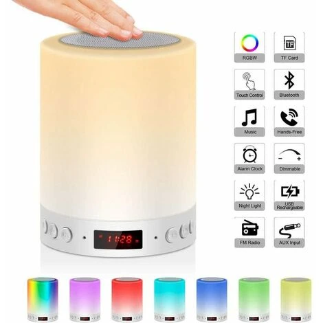 Réveil Avec écran Heure Sans Autocollant Slap Light Haut-parleur Bluetooth Haut-parleur Bluetooth Lampe De Chevet Avec Radio FM Et Réveil Numérique Avec USB Tactile,pour Chambre, Salon 1 Réveil Avec écran Heure Sans Autocollant Slap Light Haut-parleur Bluetooth Haut-parleur Bluetooth Lampe De Chevet Avec Radio FM Et Réveil Numérique Avec USB Tactile,pour Chambre, Salon