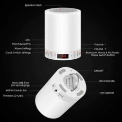 Réveil Avec écran Heure Sans Autocollant Slap Light Haut-parleur Bluetooth Haut-parleur Bluetooth Lampe De Chevet Avec Radio FM Et Réveil Numérique Avec USB Tactile,pour Chambre, Salon 8 Réveil Avec écran Heure Sans Autocollant Slap Light Haut-parleur Bluetooth Haut-parleur Bluetooth Lampe De Chevet Avec Radio FM Et Réveil Numérique Avec USB Tactile,pour Chambre, Salon -EUROPALAMP Soldes Magasin 78951722 4