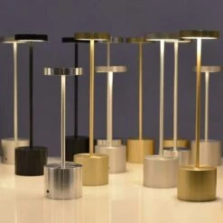 GP Piao Led Lampe De Table Sans Fil Petite Lampe De Bureau En Métal Rechargeable 2 Niveaux De Gradation Moderne Hôtel Restaurant Chambre