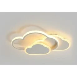 Plafonnier LED, Lampe De Plafond Créatif Nuage, 32W 2700lm 42cm, Blanc Chaud 3000K, Plafonniers Blancs Modernes Applique Murale Pour De Salon, Couloir Et Chambre De Enfant