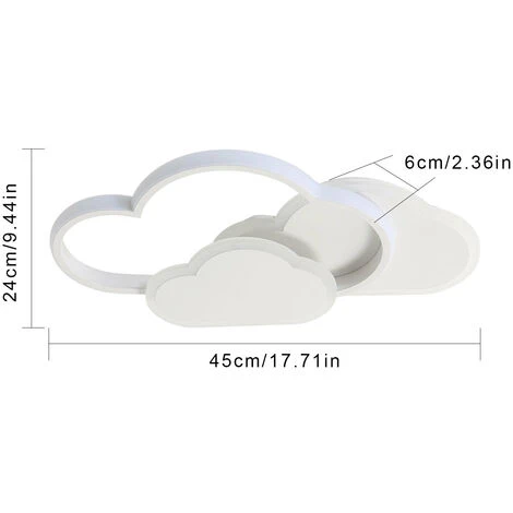 Plafonnier LED, Lampe De Plafond Créatif Nuage, 32W 2700lm 42cm, Blanc Chaud 3000K, Plafonniers Blancs Modernes Applique Murale Pour De Salon, Couloir Et Chambre De Enfant 2 Plafonnier LED, Lampe De Plafond Créatif Nuage, 32W 2700lm 42cm, Blanc Chaud 3000K, Plafonniers Blancs Modernes Applique Murale Pour De Salon, Couloir Et Chambre De Enfant – Image 2