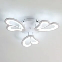 Plafonnier LED 45W, Luminaire Plafonnier 4050LM 6500K, Lampe Plafond Acrylique Papillon Pour Cuisine Salon Chambre Balcon