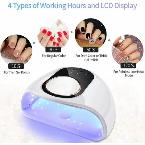 Lampe UV LED Ongles Gel, 130W Professionnel Sèche Ongles Automatique, Séchage Rapide, 42 LED Lampe, Grand LCD Ecran, 4 Minuteries 10s/30s/60s/120s Pour Vernis Semi Permanent, Gel Et Vernis 2 Lampe UV LED Ongles Gel, 130W Professionnel Sèche Ongles Automatique, Séchage Rapide, 42 LED Lampe, Grand LCD Ecran, 4 Minuteries 10s/30s/60s/120s Pour Vernis Semi Permanent, Gel Et Vernis – Image 2