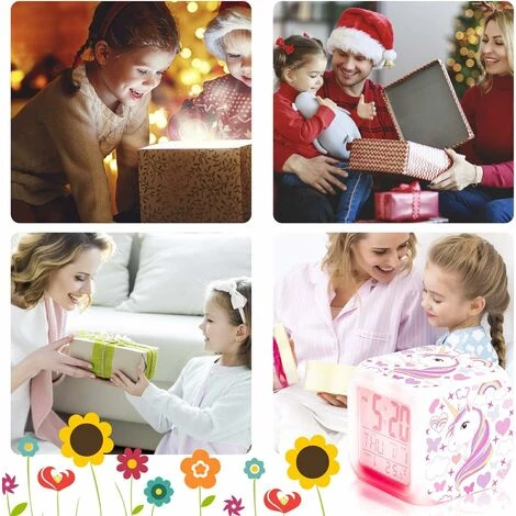 Blue Dream Réveils Pour Filles, Veilleuse Licorne Pour Enfants Avec Motif De Licorne à 4 Côtés Et 7 Types De LED Lumineuses, Réveil De Chevet, Cadeaux Pour Décoration De Chambre De Licorne Pour Chambr 4 Blue Dream Réveils Pour Filles, Veilleuse Licorne Pour Enfants Avec Motif De Licorne à 4 Côtés Et 7 Types De LED Lumineuses, Réveil De Chevet, Cadeaux Pour Décoration De Chambre De Licorne Pour Chambr – Image 4
