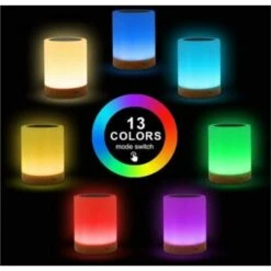Lampe Tactile Led Pour Chambre À Coucher, Salon, Bureau - Lampe De Chevet Avec Capteur Rvb Changeant De Couleur - Port De Charge Usb -EUROPALAMP Soldes Magasin 80263085 3