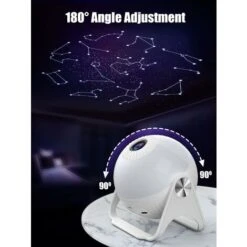 Projecteur Ciel Étoilé Galaxie, UNBON Veilleuse Enfant Étoilé Projecteur Planétarium Avec 6 Disques Interchangeables 4 Couleurs 3 Luminosités Veilleuse Étoile Projection Enfant Adulte Avec Minuterie -EUROPALAMP Soldes Magasin 80283277 4