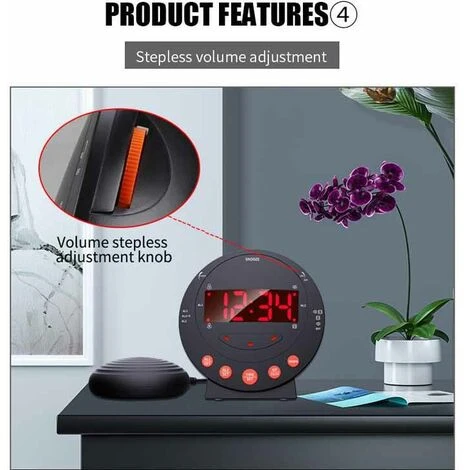 Reveil Extra Fort, Reveil Vibrant Avec Agitateur De Lit, Pour Les Gros Dormeurs Et Les Patients Malentendants 3 Reveil Extra Fort, Reveil Vibrant Avec Agitateur De Lit, Pour Les Gros Dormeurs Et Les Patients Malentendants – Image 3