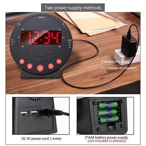 Reveil Extra Fort, Reveil Vibrant Avec Agitateur De Lit, Pour Les Gros Dormeurs Et Les Patients Malentendants 5 Reveil Extra Fort, Reveil Vibrant Avec Agitateur De Lit, Pour Les Gros Dormeurs Et Les Patients Malentendants – Image 5