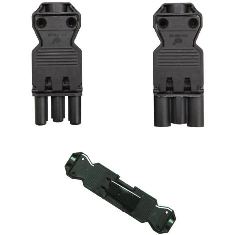 Connecteur GST18 3 Pôles Mâle-Femelle Noir 2 Connecteur GST18 3 Pôles Mâle-Femelle Noir – Image 2