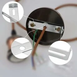 MINKUROW 4 Pièces Plaque De Suspension Pour Plafonnier 95mm Plafond Pendentif Support De Lumière Avec Vis Accessoires Pour Bureau À Domicile Plafond Éclairage -EUROPALAMP Soldes Magasin 80935482 3