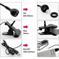 Lampe UV Sèche Ongles, 3W Lampe De Polymérisation De Colle Pour Gel Pose Americaine Avec Tête Ajustable, Lampe De Colle UV Ultraviolette Professionnel Pour Convient Pour La Manucure Doigts Secs - MODO 8 Lampe UV Sèche Ongles, 3W Lampe De Polymérisation De Colle Pour Gel Pose Americaine Avec Tête Ajustable, Lampe De Colle UV Ultraviolette Professionnel Pour Convient Pour La Manucure Doigts Secs - MODO -EUROPALAMP Soldes Magasin 80949772 4