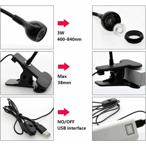Lampe UV Sèche Ongles, 3W Lampe De Polymérisation De Colle Pour Gel Pose Americaine Avec Tête Ajustable, Lampe De Colle UV Ultraviolette Professionnel Pour Convient Pour La Manucure Doigts Secs - MODO 4 Lampe UV Sèche Ongles, 3W Lampe De Polymérisation De Colle Pour Gel Pose Americaine Avec Tête Ajustable, Lampe De Colle UV Ultraviolette Professionnel Pour Convient Pour La Manucure Doigts Secs - MODO – Image 4