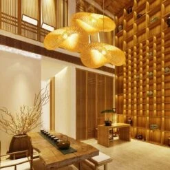 Pendentif E27 Pendentif Intérieur Tressé Rétro Naturel Bambou Lanterne Hauteur Du Plafond Réglable Pendentif Créatif Jardin Restaurant Salon Café Bambou Saule Vigne Mini - Lampe, 50 Cm -EUROPALAMP Soldes Magasin 80970932 3