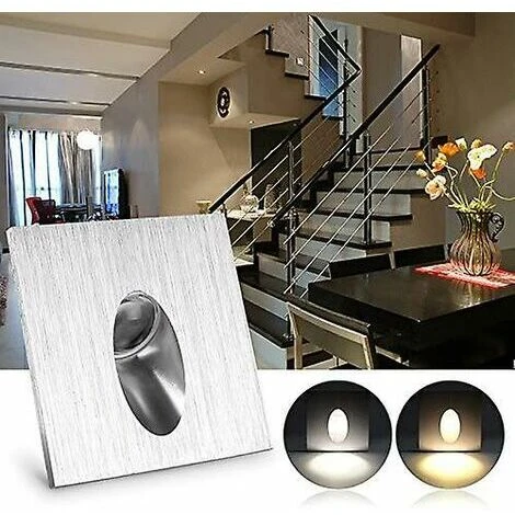 Spot LED Encastrable Mural Carré à LED Encastrable Pour Escaliers, Véranda, Allée 1 W CA 100–245 V (blanc Froid) 5 Spot LED Encastrable Mural Carré à LED Encastrable Pour Escaliers, Véranda, Allée 1 W CA 100–245 V (blanc Froid) – Image 5