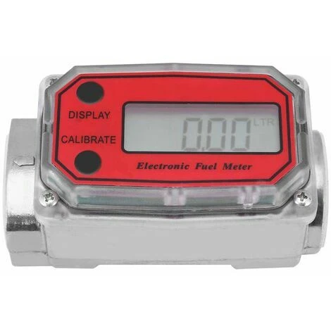 Turbine électronique Débitmètre De Carburant Pour Diesel, Kérosène, Avec écran LCD Numérique, Entrée / Sortie 1" FNPT (rouge LLW-25) 1 Turbine électronique Débitmètre De Carburant Pour Diesel, Kérosène, Avec écran LCD Numérique, Entrée / Sortie 1" FNPT (rouge LLW-25)
