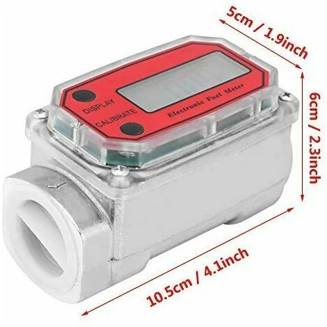 Turbine électronique Débitmètre De Carburant Pour Diesel, Kérosène, Avec écran LCD Numérique, Entrée / Sortie 1" FNPT (rouge LLW-25) 3 Turbine électronique Débitmètre De Carburant Pour Diesel, Kérosène, Avec écran LCD Numérique, Entrée / Sortie 1" FNPT (rouge LLW-25) – Image 3