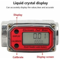 Turbine électronique Débitmètre De Carburant Pour Diesel, Kérosène, Avec écran LCD Numérique, Entrée / Sortie 1" FNPT (rouge LLW-25) 9 Turbine électronique Débitmètre De Carburant Pour Diesel, Kérosène, Avec écran LCD Numérique, Entrée / Sortie 1" FNPT (rouge LLW-25) -EUROPALAMP Soldes Magasin 81194018 5