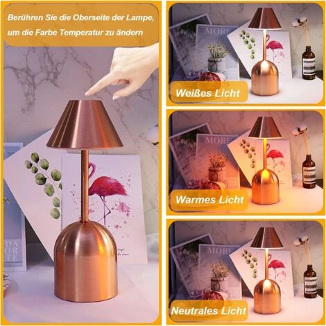 Lampe De Table Sans Fil Led Dimmable, Lampe De Table à Piles 3000 Mah, 3 Modes De Couleur, Dimmable En Continu, Lampes De Table à Piles Rechargeables Pour Tables De Chevet, Chambres (bronze) 2 Lampe De Table Sans Fil Led Dimmable, Lampe De Table à Piles 3000 Mah, 3 Modes De Couleur, Dimmable En Continu, Lampes De Table à Piles Rechargeables Pour Tables De Chevet, Chambres (bronze) – Image 2