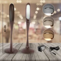 Lampe De Bureau 51 LED - Commande Tactile - 5 Niveaux D'intensité - 3 Températures De Lumière - Inclinable - Effet Bois -EUROPALAMP Soldes Magasin 81923377 5